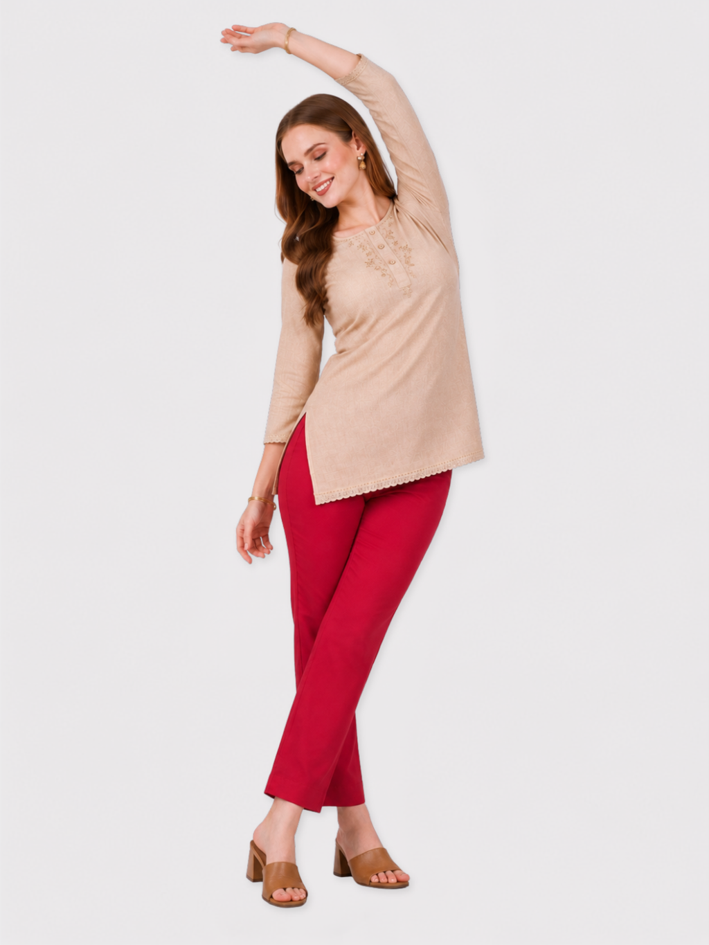 Stylish Women's Rayon Kurti Pants - Maroon