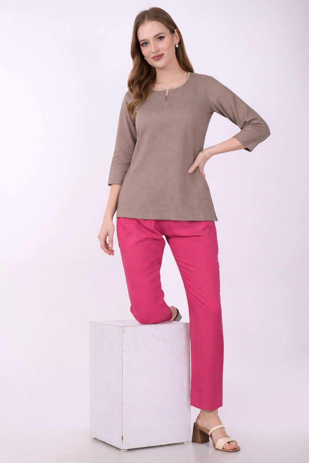 Stylish Women's Rayon Kurti Pants - Magenta