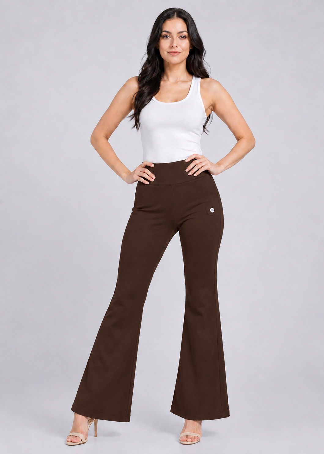 Super Soft Cotton Flared Pants - Coffeebrown