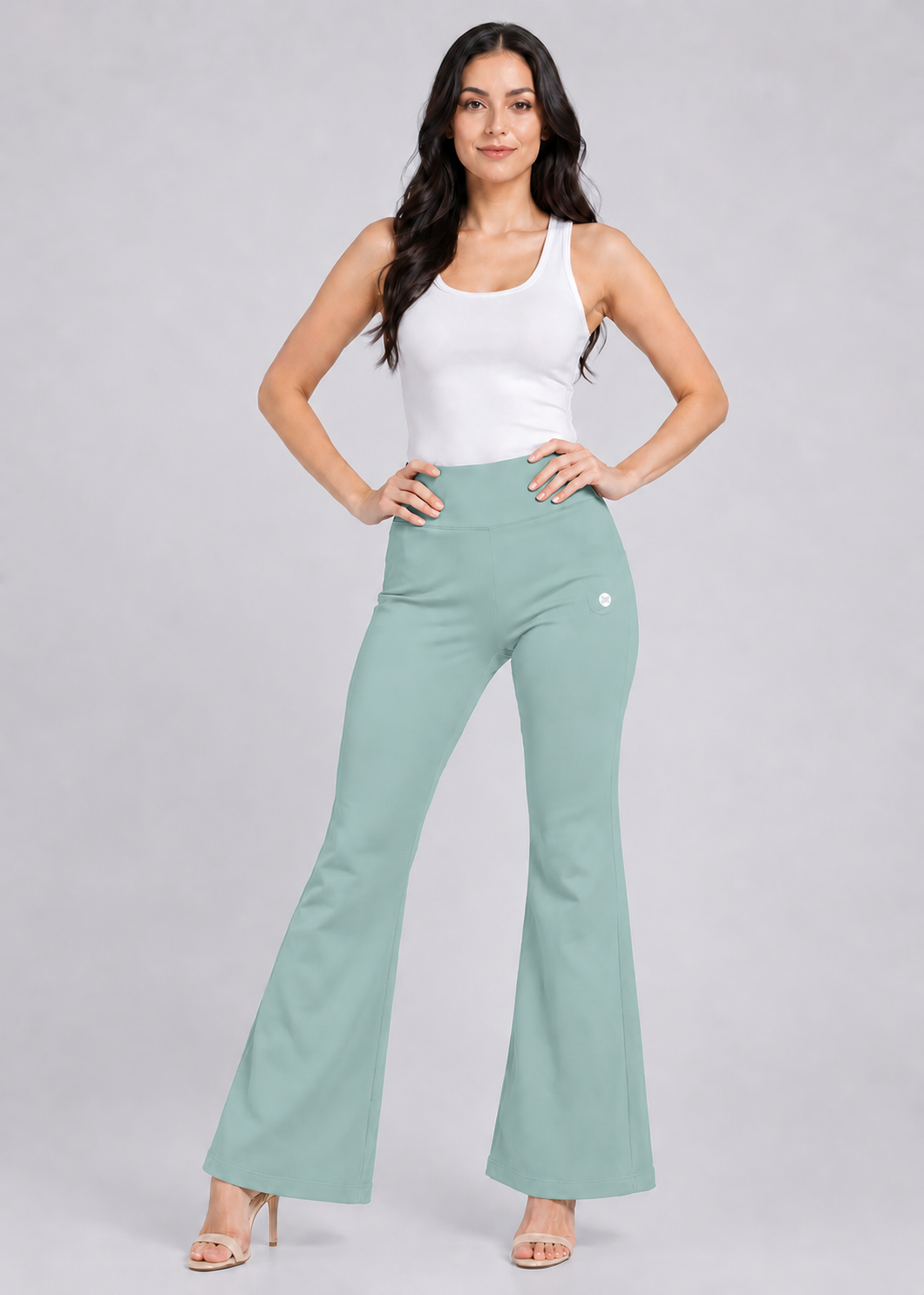 Super Soft Cotton Flared Pants - Pista