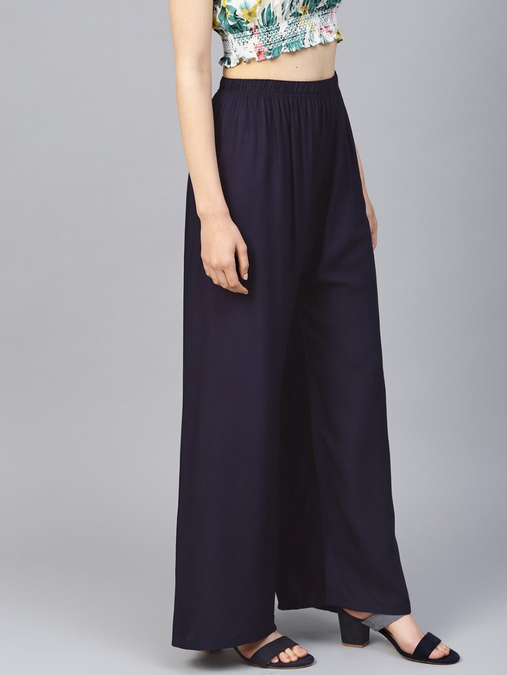 Stylish Women's Palazzo - Navy Blue