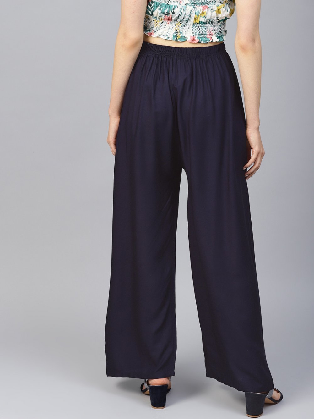 Stylish Women's Palazzo - Navy Blue