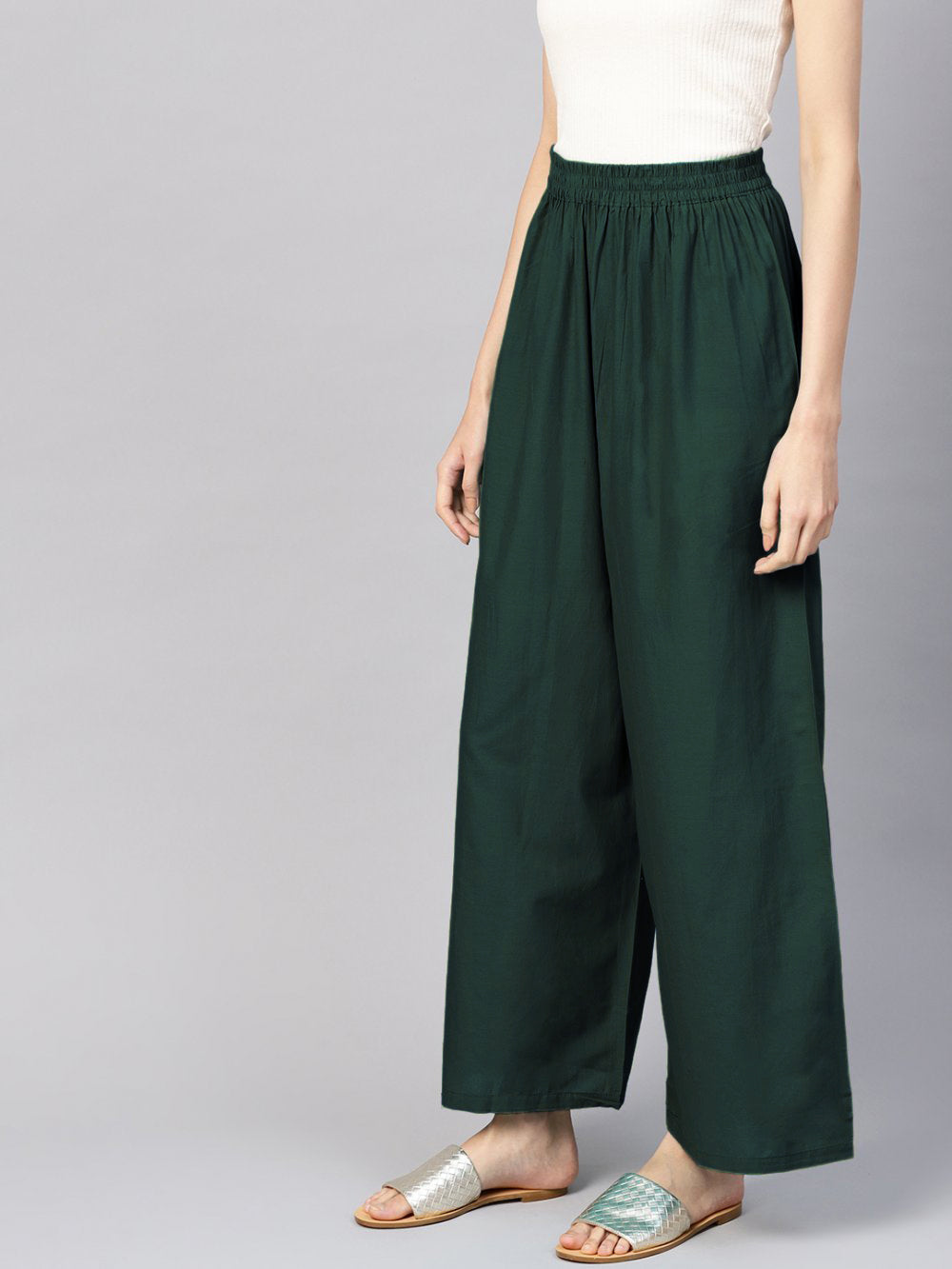 Stylish Women's Palazzo - Bottle Green