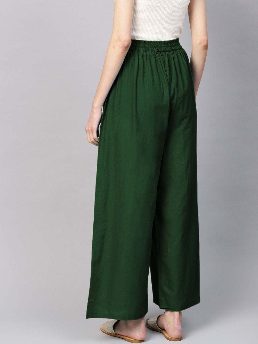 Stylish Women's Palazzo - Bottle Green
