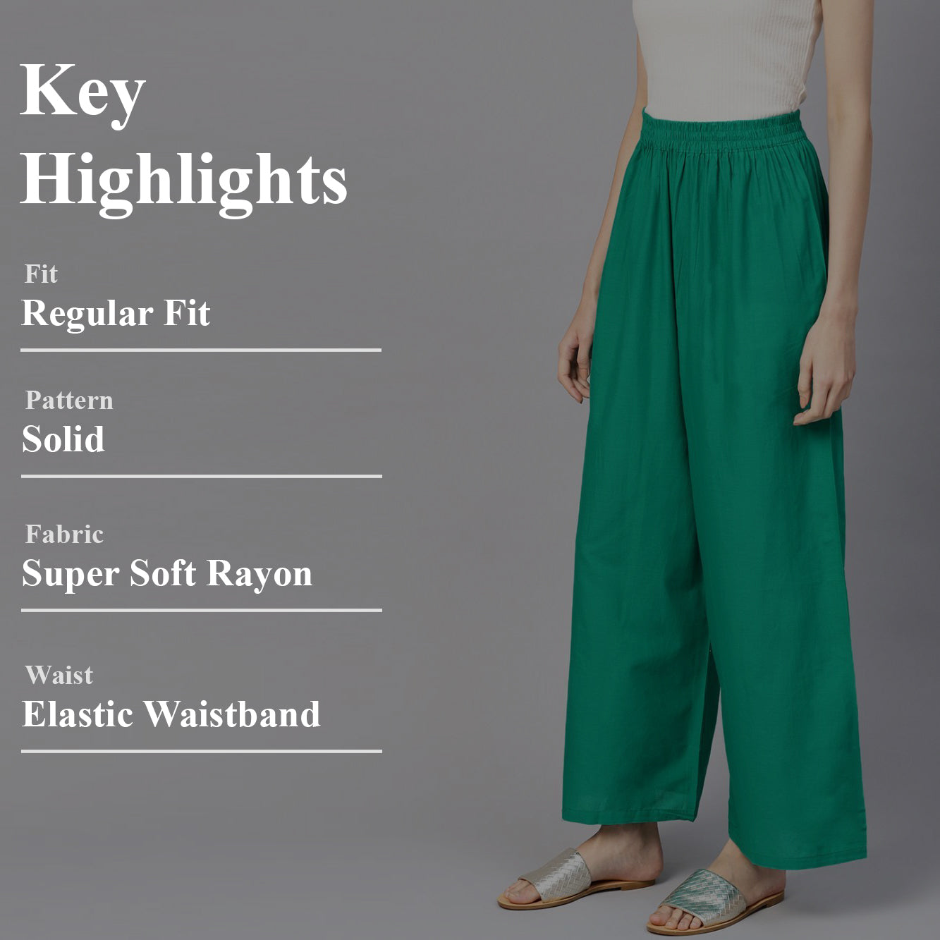 Stylish Women's Palazzo - Sea Green
