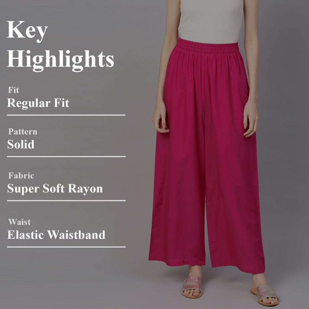 Stylish Women's Palazzo - Magenta