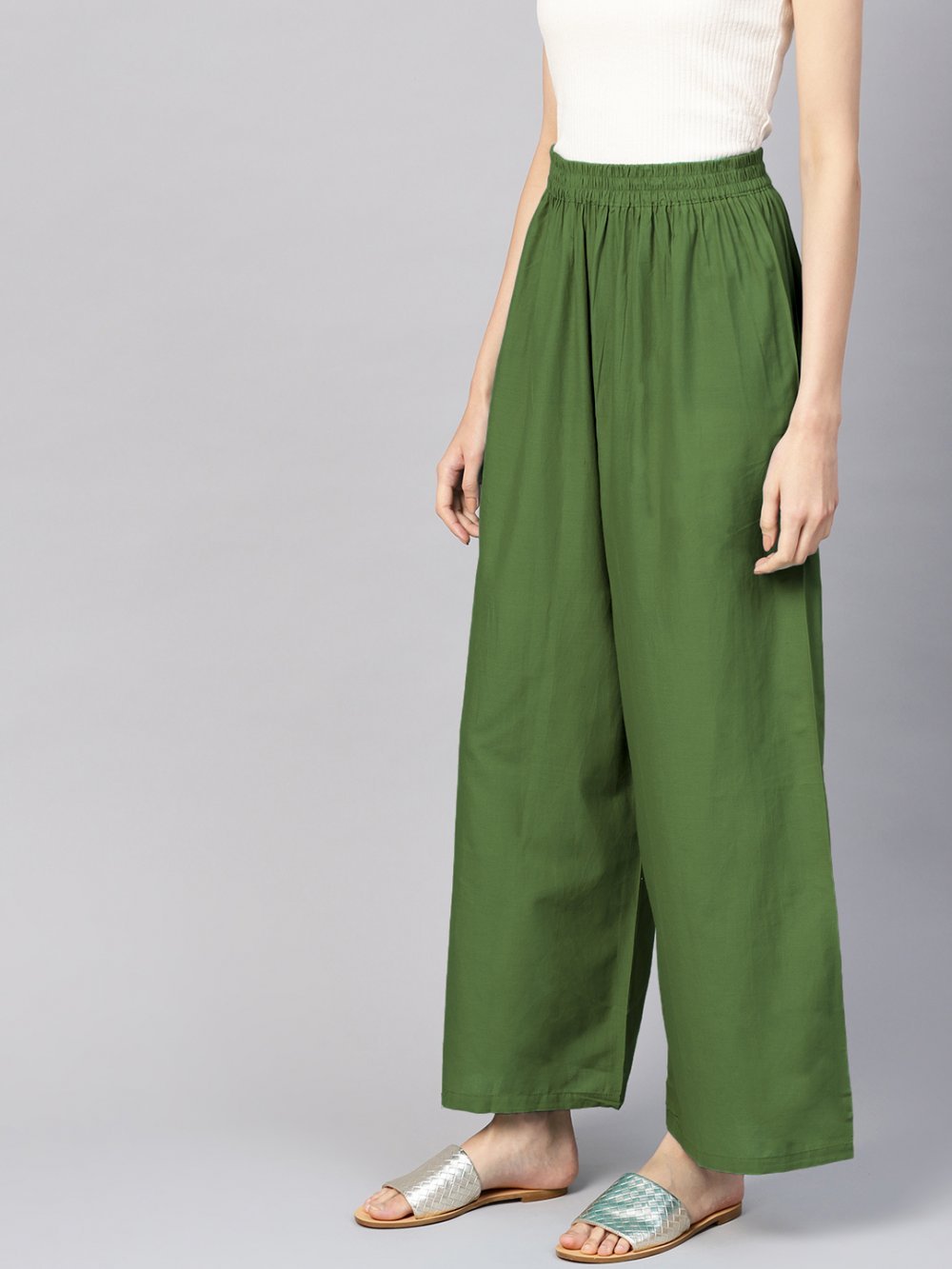 Stylish Women's Palazzo - Olive Green