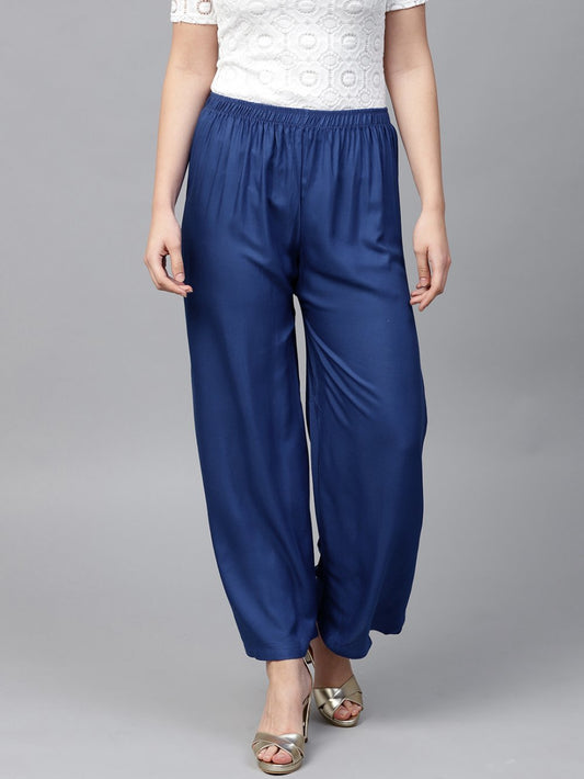 Stylish Women's Palazzo - Royal Blue