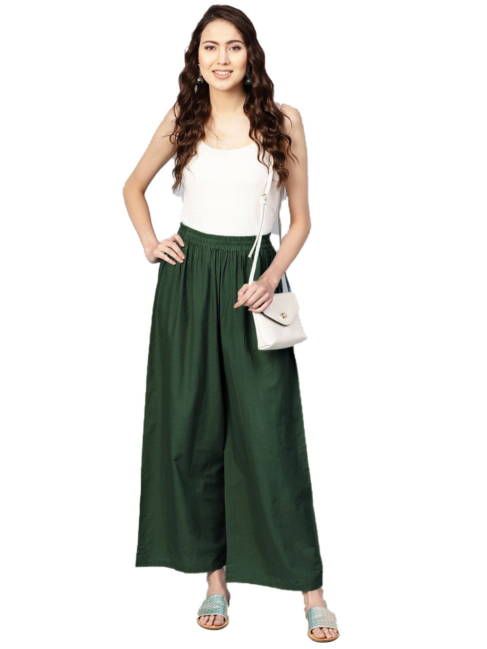 Stylish Women's Palazzo - Bottle Green