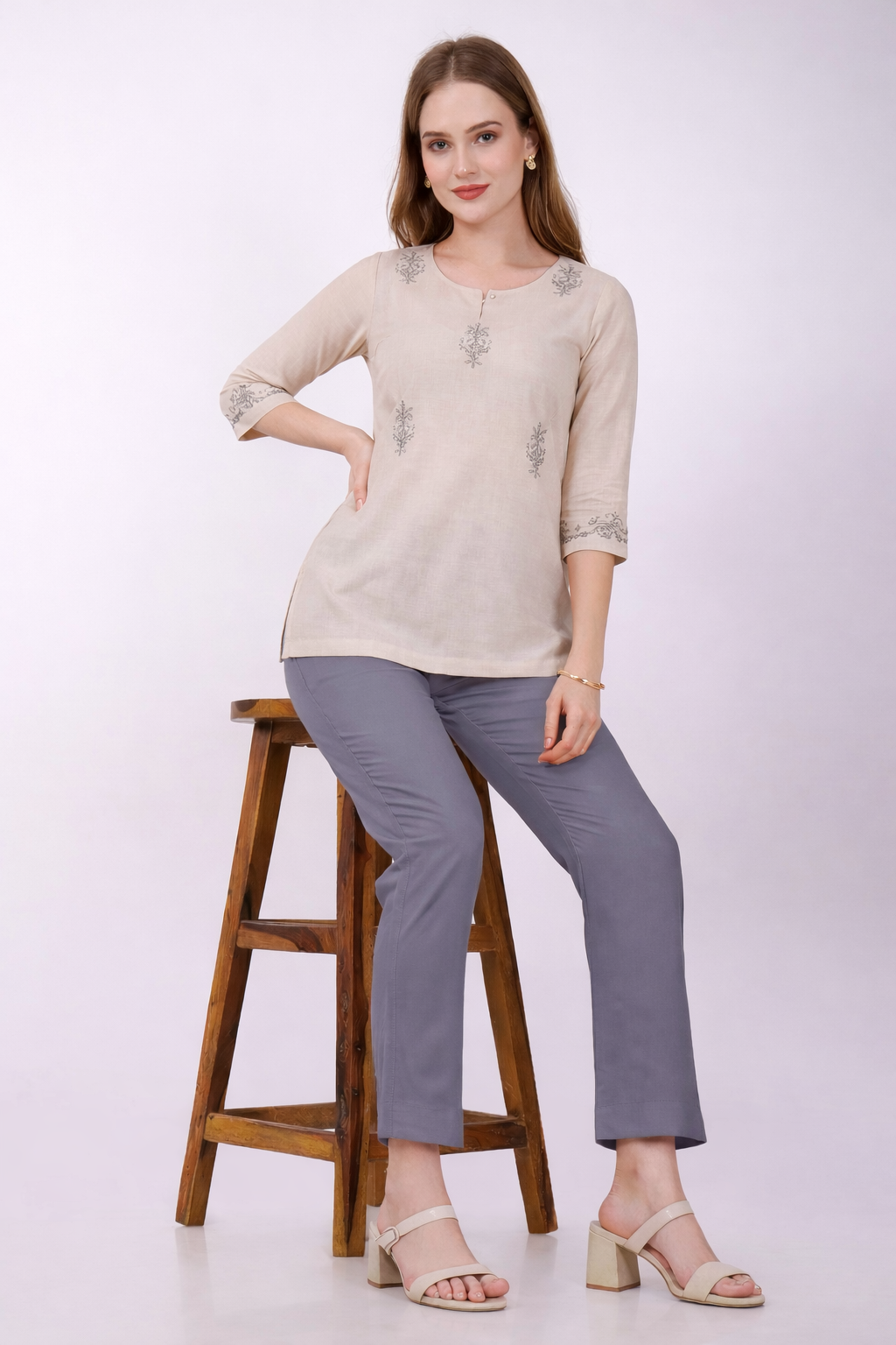 Stylish Women's Rayon Kurti Pants - Grey