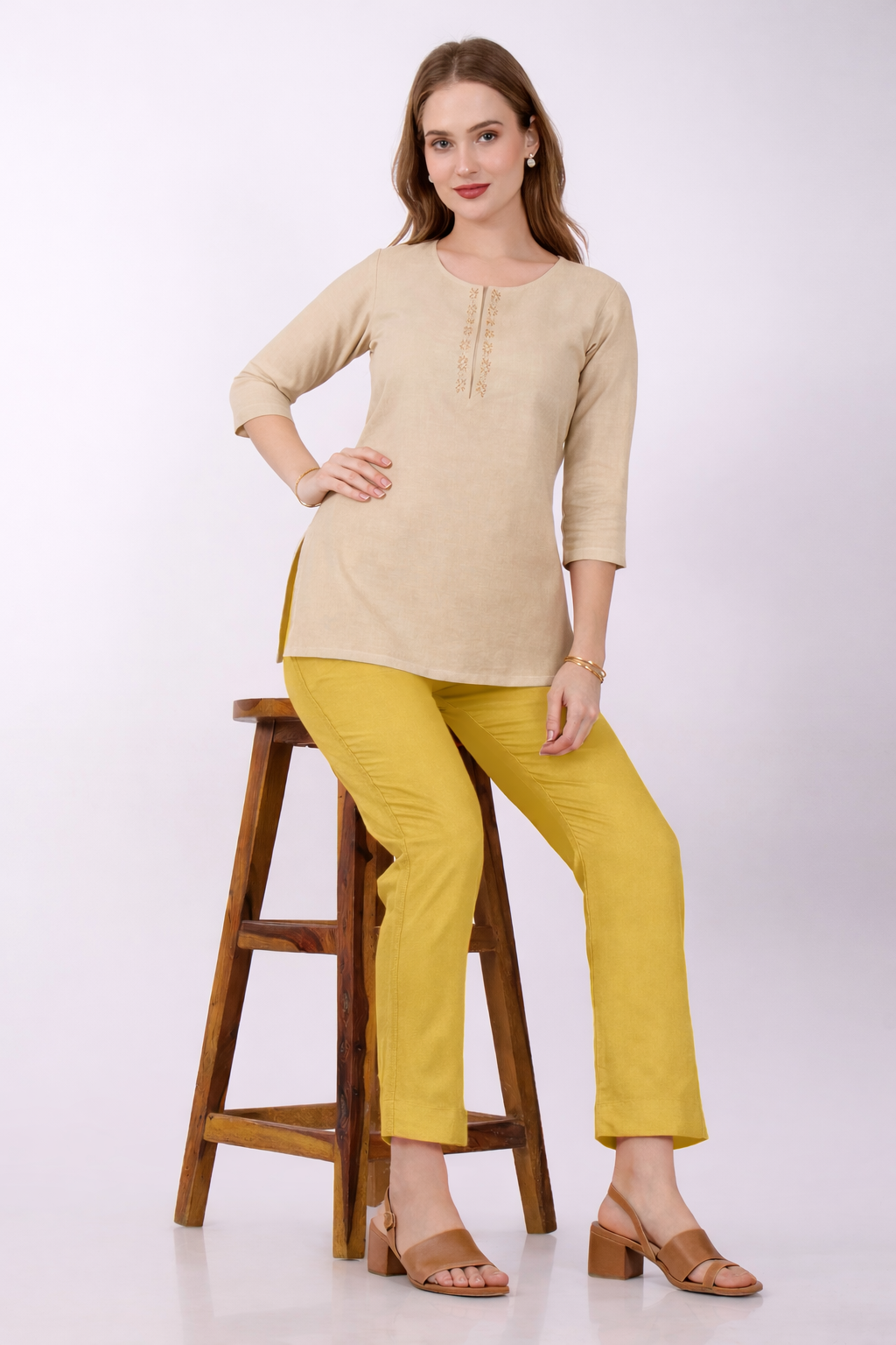 Stylish Women's Rayon Kurti Pants - Mustard