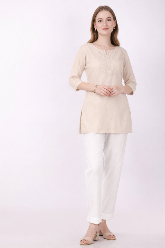 Stylish Women's Rayon Kurti Pants - Off White