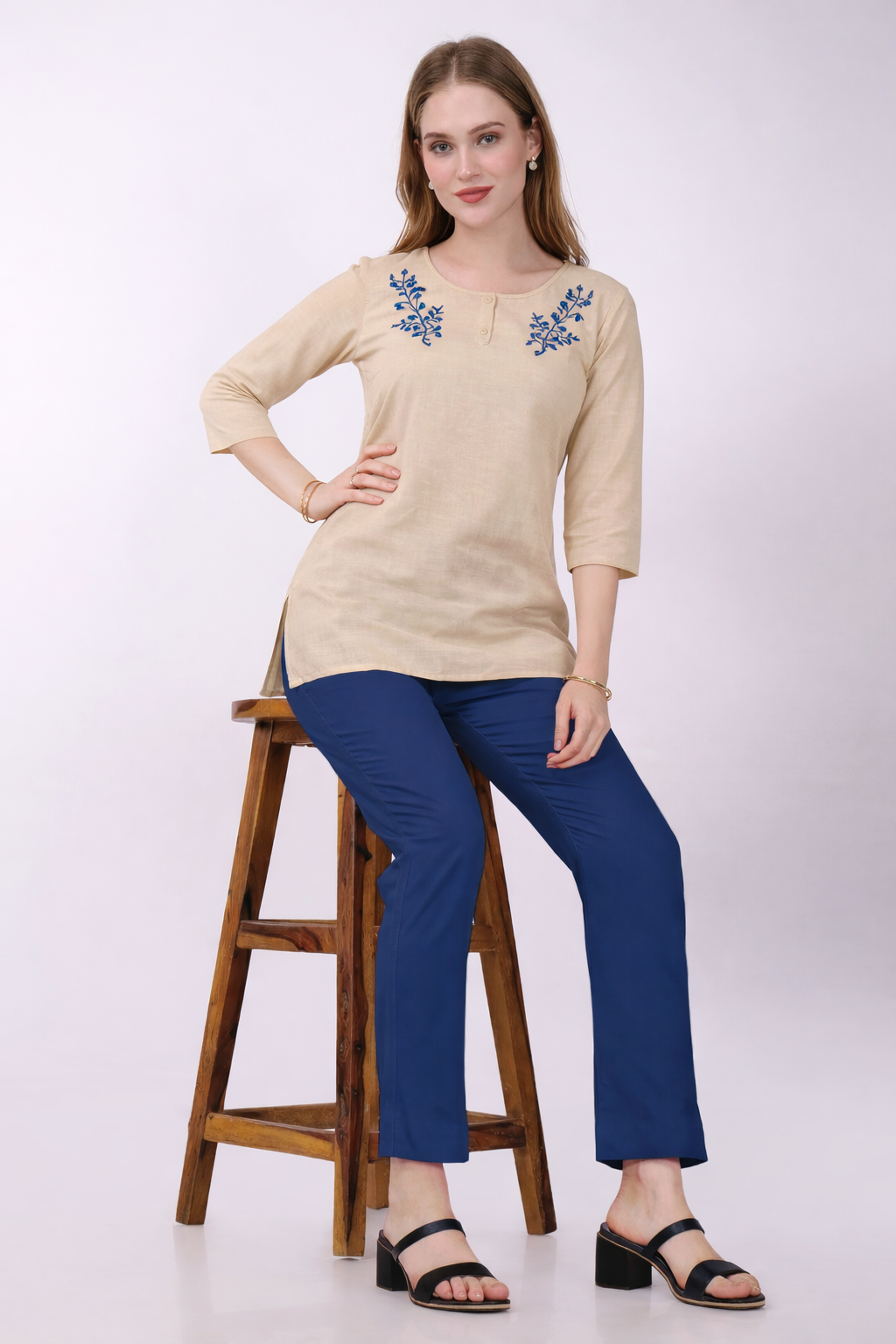Stylish Women's Rayon Kurti Pants - Petrol Blue
