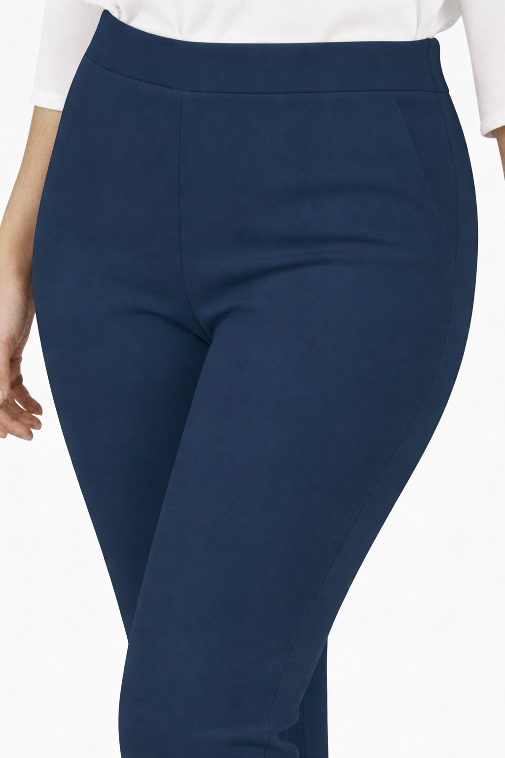 Super Soft Cotton Straight Pants - Navy Blue